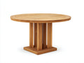 Mesas de jardín 120 x 120 x 75 cm - Madera natural - Mesa redonda con base central de listones