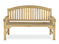 Bancos de jardín de madera maciza 150x62x92 cm - madera natural - respaldo arqueado con reposabrazos estilo clásico
