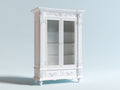 Vitrinas 105 x 45 x 185 cm - Blanco - 2 puertas acristaladas y 2 cajones con diseño clásico