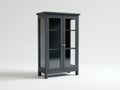 Vitrinas de madera 90 x 40 x 165 cm - negro - estilo clásico con puertas de cristal