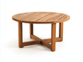 Mesas de jardín de madera 120 x 120 x 75 cm - madera natural - mesa redonda con tablero de listones y base reforzada